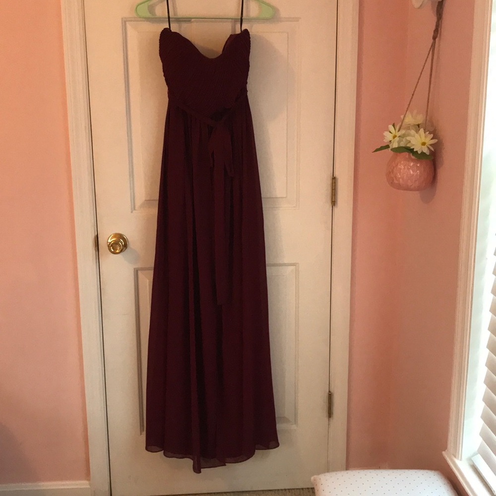 Burgundy dress. Bridamaid/evening dress